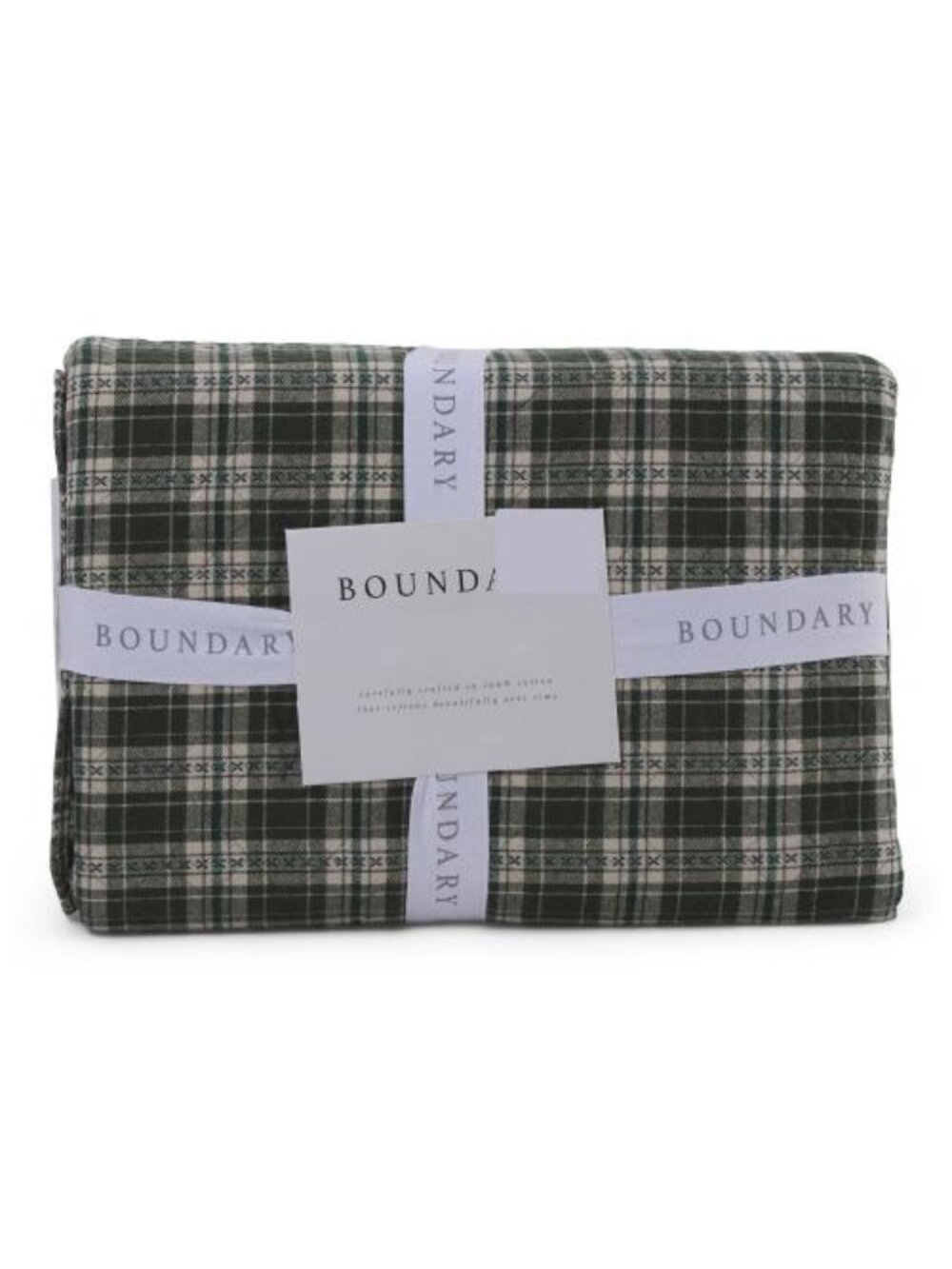BOUNDARY Green Cotton Plaid Quilt